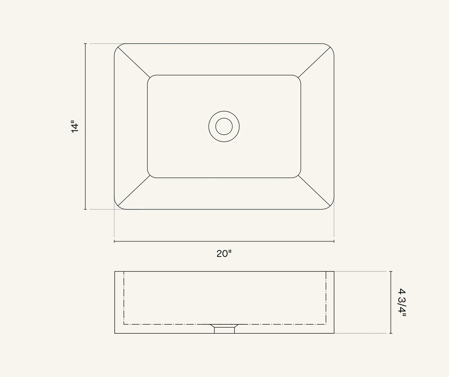 VASQUE RECTANGULAIRE